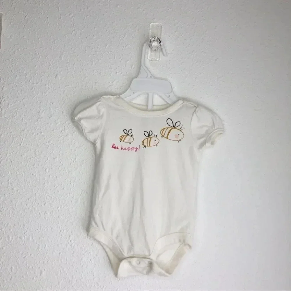 Baby Gap skirt outfit Bee Happy pastel linen stripes size 3-6 months‎